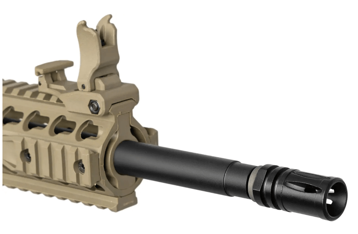Страйкбольна гвинтівка Evolution Recon Superlite 14.5" Carbontech AEG 6 мм Tan Фото 4